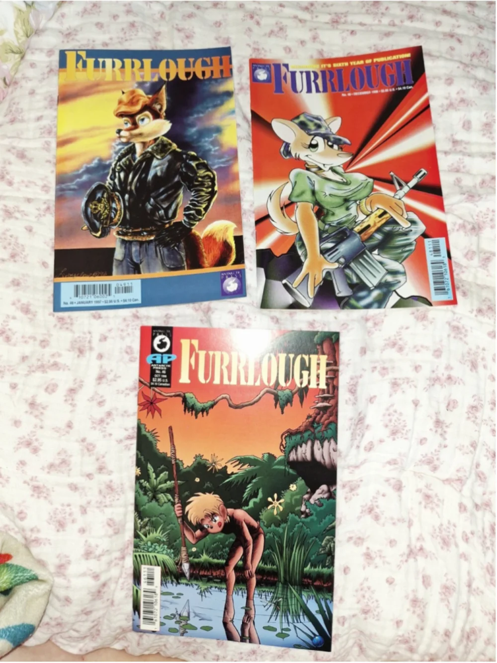 Furrlough #46, 48, 49 - Furry, Roz Gibson, Rare, 1996, Antarctic Press, VF!